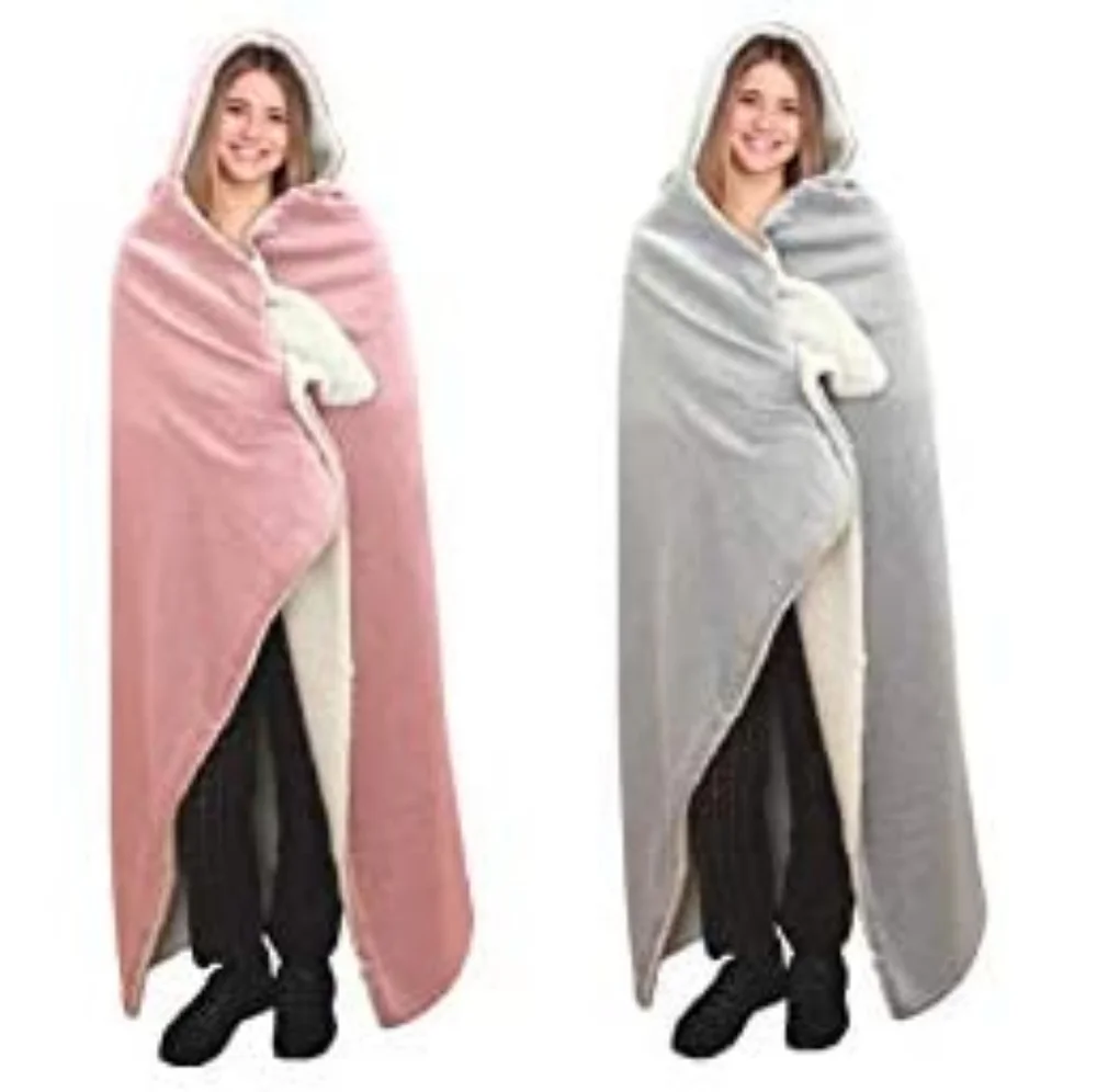 New Blush/Pink Hooded throw blanket
